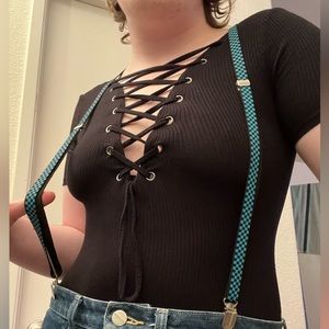 Checkered Y Suspenders